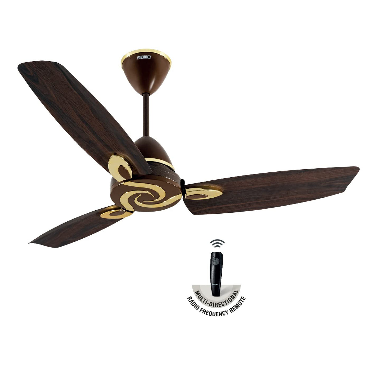 USHA Onio Lambda BLDC 1200 mm Ceiling Fan with Remote | 5 Star (Terra Brown)