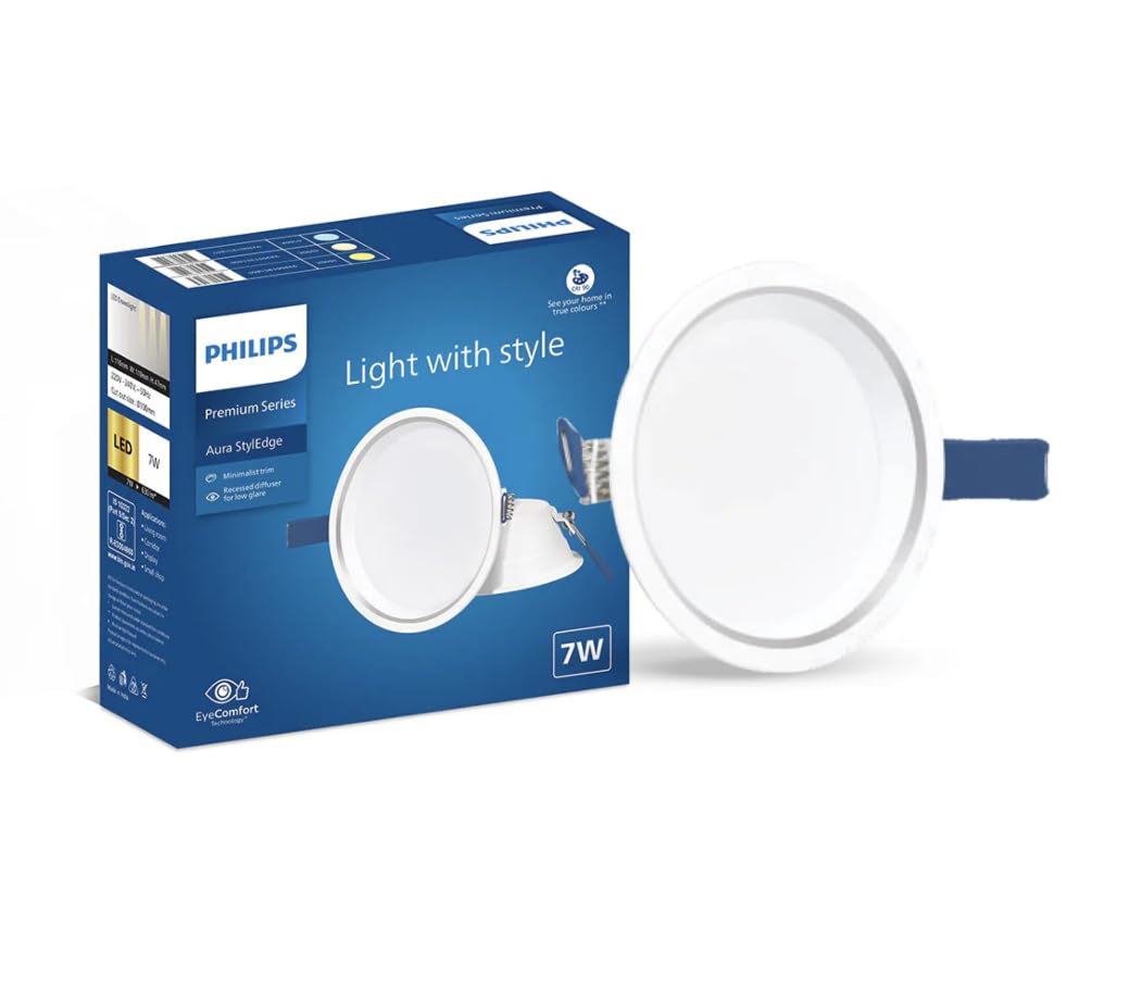 Philips Aura Styledge LED Downlight (Cool Day Light, 7W)