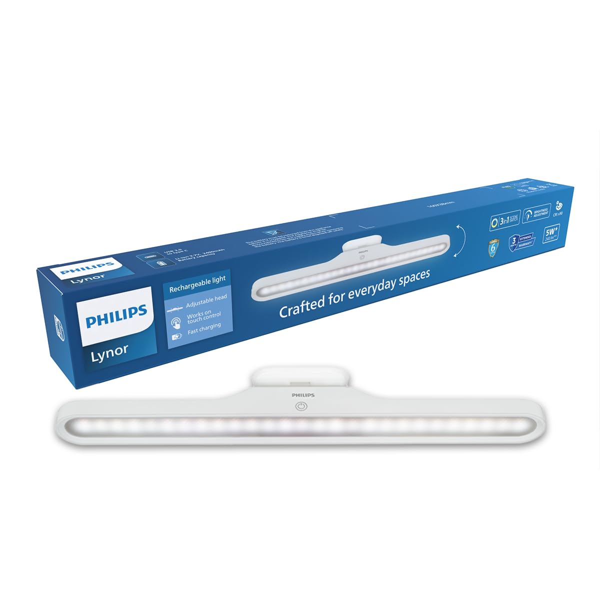Philips 5W Lynor Rechargeable LED Desk Light