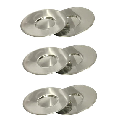 Dynore Stainless Steel 6 Pcs Saucers for Serving Tea/Coffee