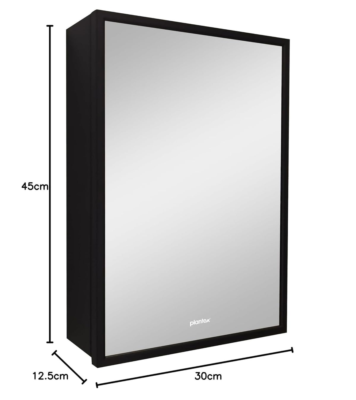 Plantex Bathroom Cabinet with Mirror/Aluminium Framed Bathroom Cabinet Storage/Mirror Cabinet for Bathroom Wall/Bathroom Organiser Cabinet (12x18 Inch, Black)-2