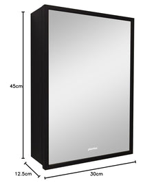 Plantex Bathroom Cabinet with Mirror/Aluminium Framed Bathroom Cabinet Storage/Mirror Cabinet for Bathroom Wall/Bathroom Organiser Cabinet (12x18 Inch, Black)-2