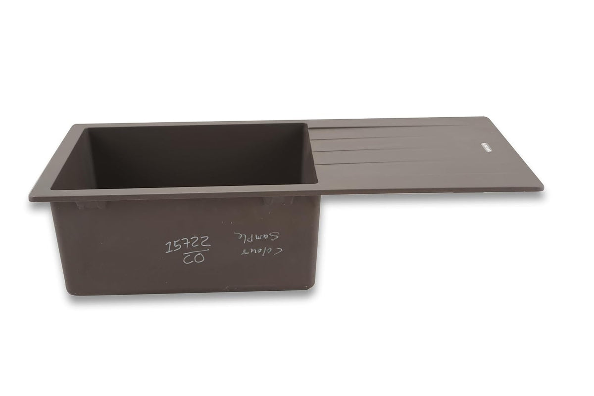 Faber Verona Ingranite36"X18"Single Bowl Sink with Drainboard &Plumbing Kit|25Yrs Warranty|Silent,Scratch,Dent & Heat Re