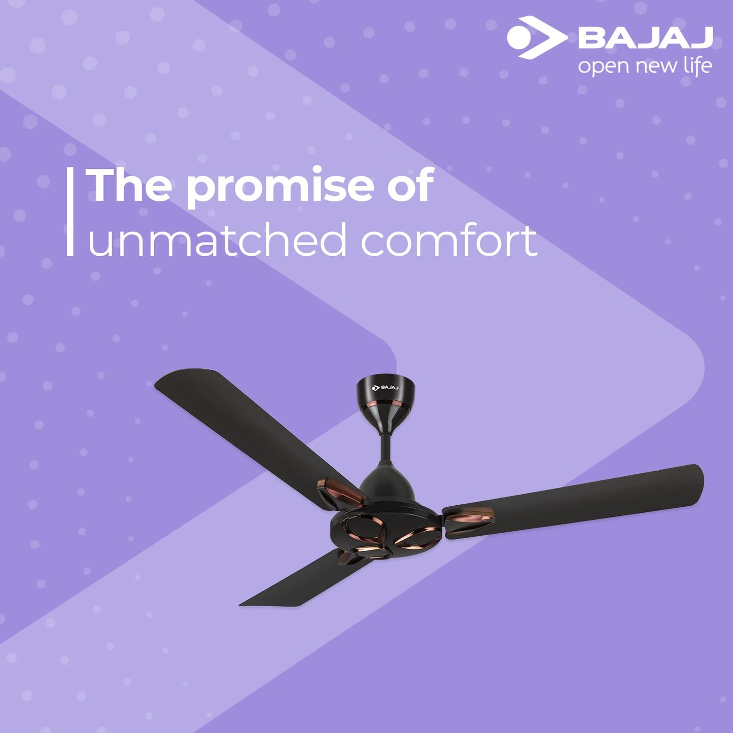 Bajaj Novella 1200MM Ceiling Fan for Home | Anti-Viral & Anti-Bacterial Coating | High Air Delivery | 2-Yrs Warranty 【Elegant Brown】