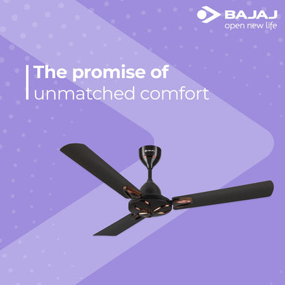 Bajaj Novella 1200MM Ceiling Fan for Home | Anti-Viral & Anti-Bacterial Coating | High Air Delivery | 2-Yrs Warranty 【Elegant Brown】