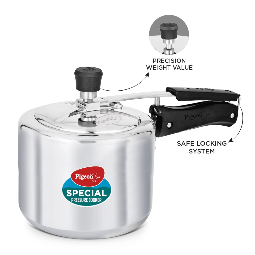 Pigeon by Stovekraft Aluminium Inner Lid Pressure Cooker (Silver) BIS Certified