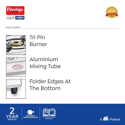 Prestige Gas Stove Two Burner Agni Classic