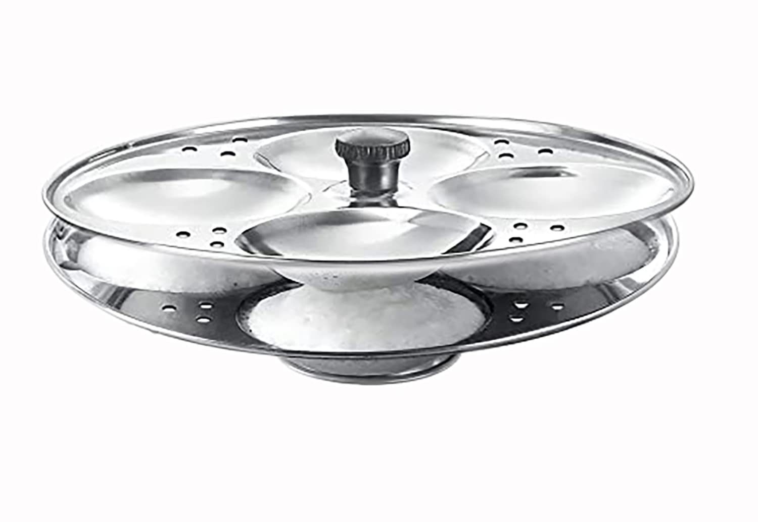 Prithi Home's and Kitchen Stainless Steel Non Stick Idli Plates Idli Maker| Idli Stand with Holes for Pressure Cooker, Idly Pot,Idly cooker,Kadai etc (2 Plates)