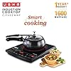 USHA Cookjoy Radiant Induction Cooktop 1600 Watts Cj1600Wwp with Keep Warm Option and 6 Indian Pre-Set Menu (Black)