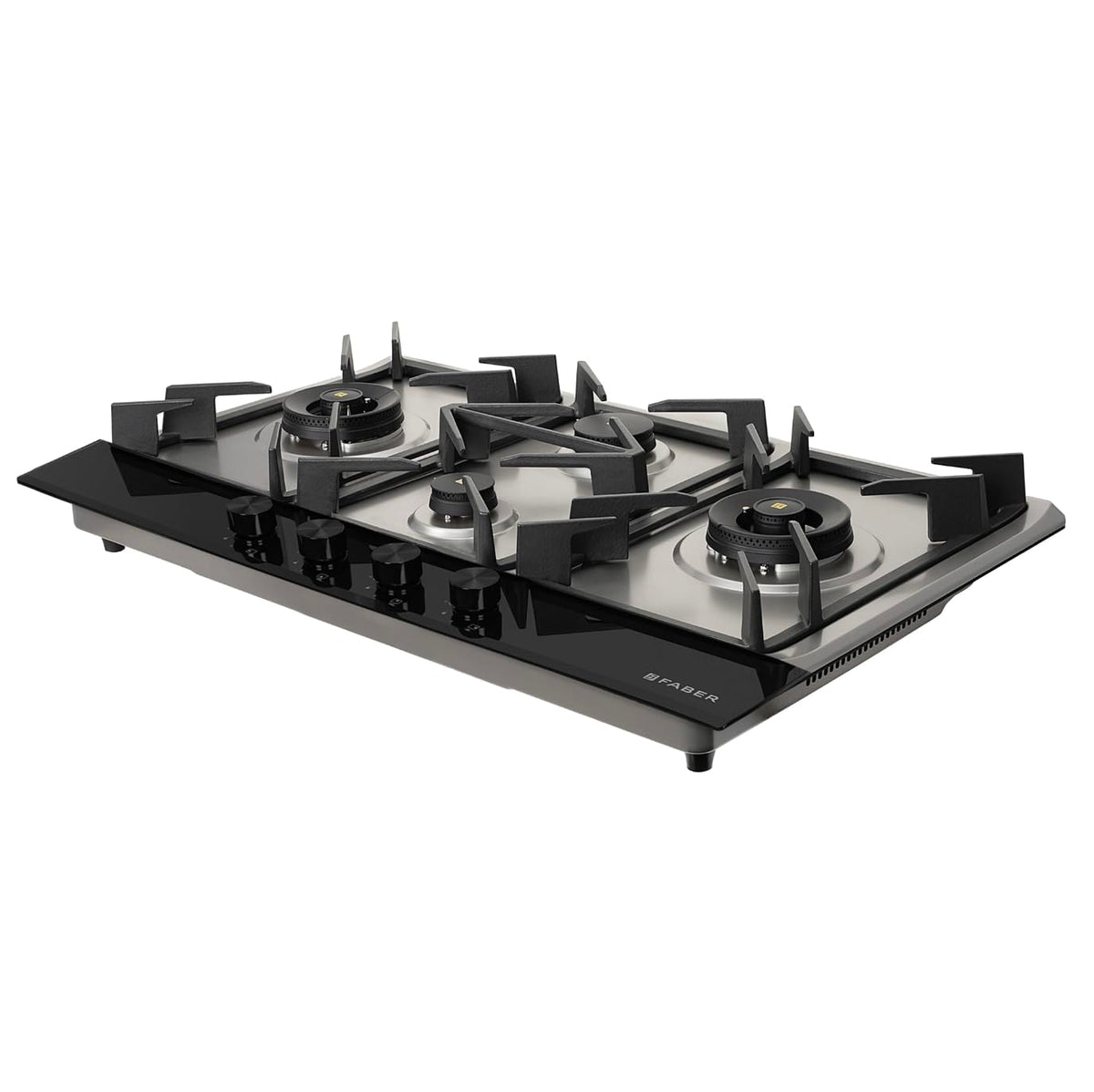 Faber 4 Burner 90Cm PNG Hybrid HOB|Auto Ignition|Flame Failure Device|2 5Kw Brass Burner|Free Installation|2yr comprehen