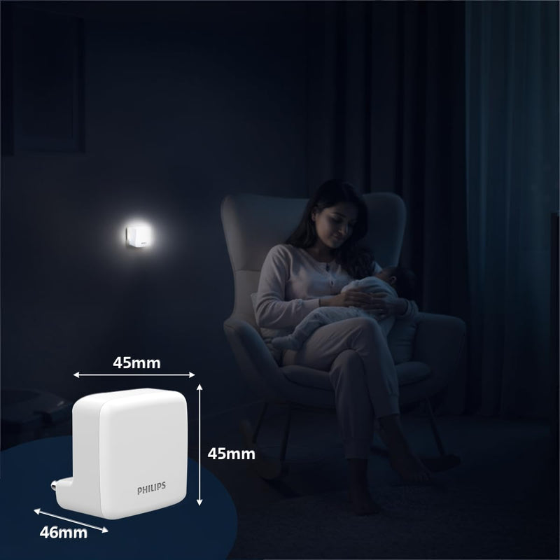 Philips LED SereneShine Plug-in Night Lamp 0.5W (White, B0GL8N8LDD)