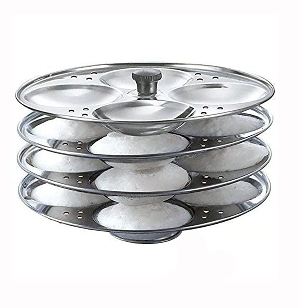 Prithi Home's and Kitchen Stainless Steel Non Stick Idli Plates Idli Maker| Idli Stand with Holes for Pressure Cooker, Idly Pot,Idly cooker,Kadai etc (2 Plates)