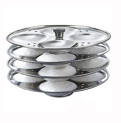 Prithi Home's and Kitchen Stainless Steel Non Stick Idli Plates Idli Maker| Idli Stand with Holes for Pressure Cooker, Idly Pot,Idly cooker,Kadai etc (2 Plates)