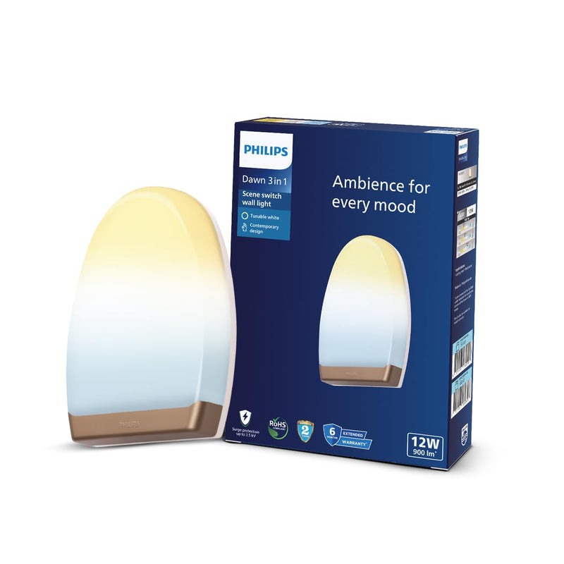 Philips 12W 3 Colours in 1 Decorative Wall Light (Tunable White, B0F2MZVGXS)