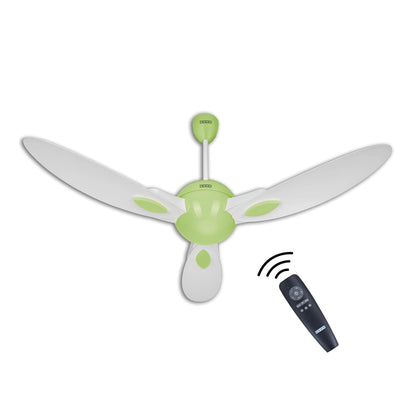 USHA New Bloom Series Plumeria (Inspired by Plumeria) BLDC Ceiling Fan with Bi-Directional Feature | Sleep/Boost/Timer Modes | RF Remote | Whisper-Quiet | Dust-Resistant (white & Light Green)