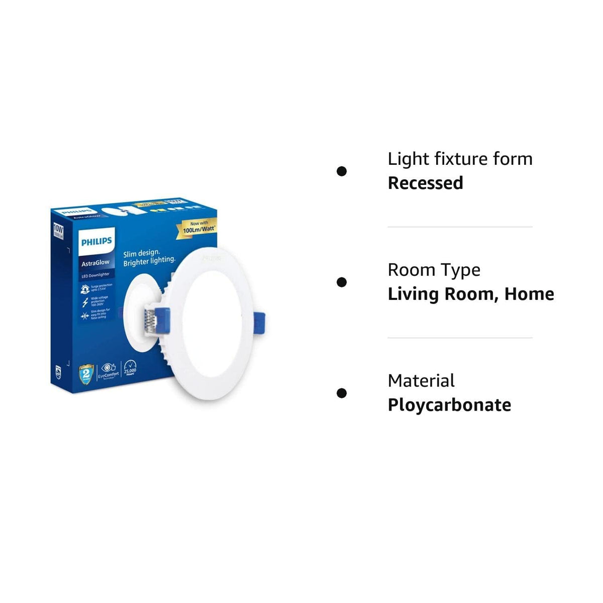 Philips 10-watt Round LED Downlighter (Pack of 24)