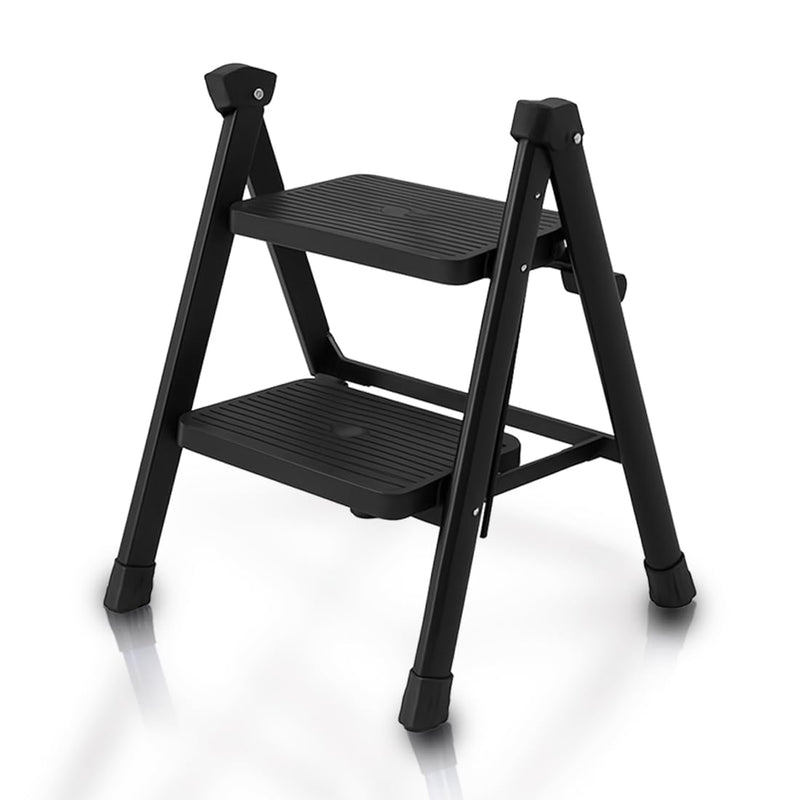 HOUZA Steel Ladder for Home 6 Steps Foldable with Anti-Skid Wide Steps (30cm x 20cm) | 6 Step Ladder for Home Use with D-Shape Rods | Secure Lock | 150 Kg Capacity Folding Ladder | 5 Year Warranty
