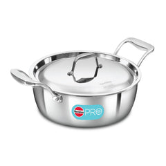 Hawkins 3L Pro Triply Stainless Steel Cook N Serve Bowl with Steel Lid, Silver (PSC30S)