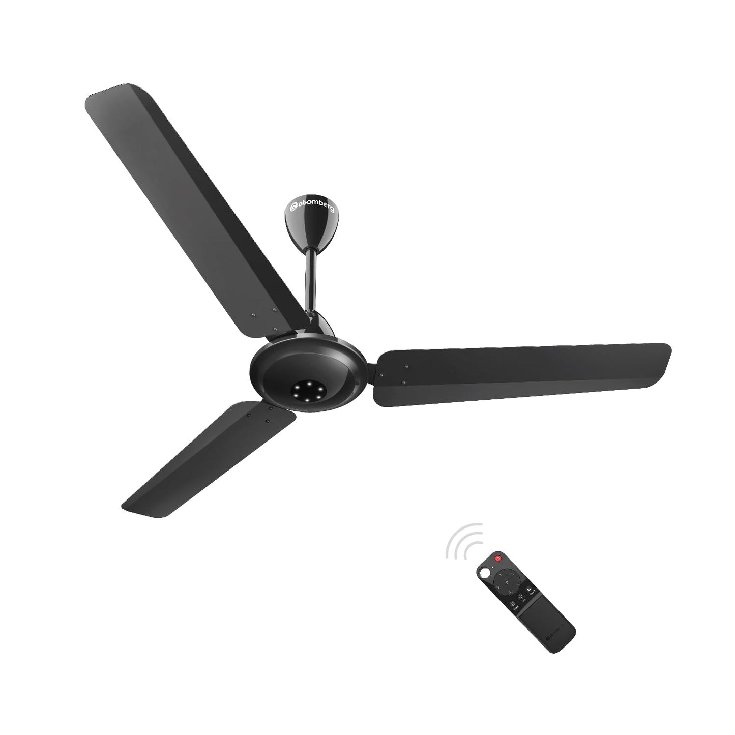 atomberg Efficio Alpha 1200mm BLDC Ceiling Fan with Remote Control | BEE 5 star Rated Energy Efficient Ceiling Fan | High Air Delivery with LED Indicators | 2 Year Warranty (Gloss Black)