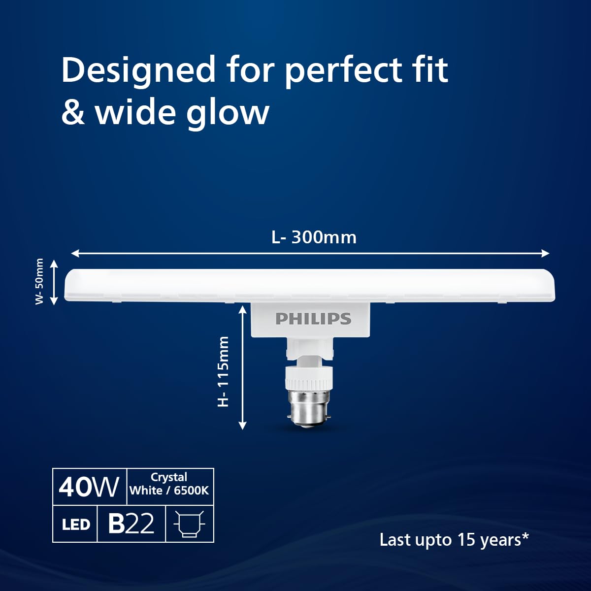 Philips Stellar Bright 12W B22 LED T-Bulb,1080lm,Cool Day Light, Pack of 1