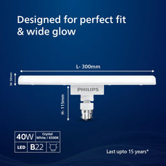 Philips Stellar Bright 12W B22 LED T-Bulb,1080lm,Cool Day Light, Pack of 1