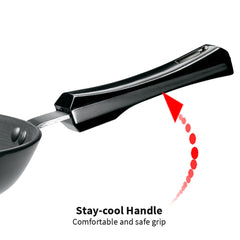 Hawkins Futura 22 cm Frying Pan, Hard Anodised Fry Pan with Stainless Steel Lid, Induction Compatible, Black