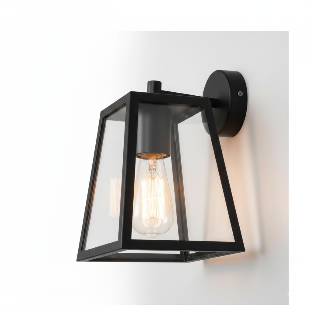 Philips Serene Wall Light (Matte black with clear glass, B0GP6PTYVY)