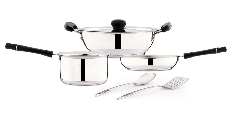 Pigeon-Triply Stainless Steel Cookware Set, 5-Pieces, Silver