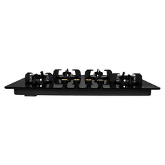 Faber Hob/Hobtop 4 Brass Burner Auto Ignition Glass Top Gas Stove(Maxus HT904 CRS BR CI AI) Black