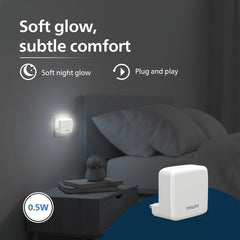 Philips LED SereneShine Plug-in Night Lamp 0.5W (White, B0GL8N8LDD)