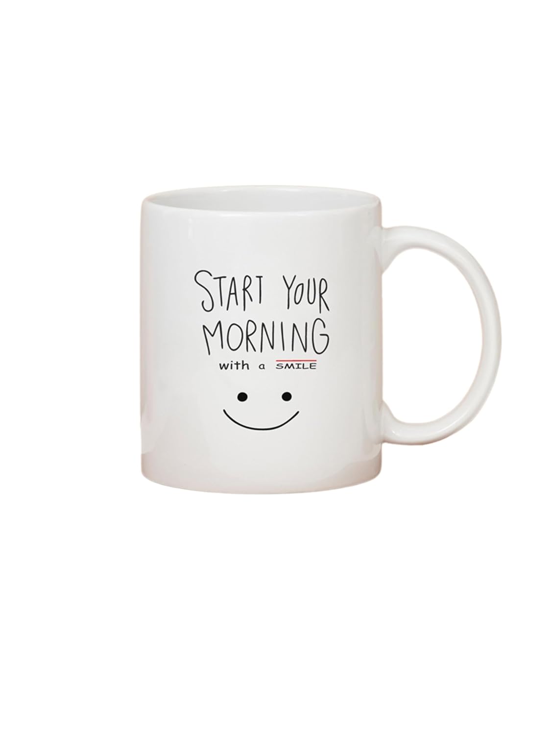 Clay Craft Fine Ceramic Start Your Morning Printed Milk/Coffee Mug 1 Piece 360 ml