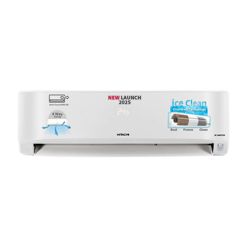 Hitachi 1.5 Ton 5 Star Wi-Fi Inverter Split AC (100% Copper, Heavy Duty, Xpandable+, ice Clean, Dust Filter, 5700XXL RAS.Y518PCAISL2, White)