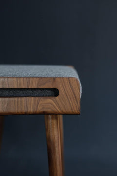 Sheesham Wood Ottoman Stool with Cushion | Compact Wooden Footrest & Seating Stool | Multipurpose for Living Ro
