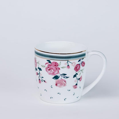 Magique by The Wishing Chair x ClayCraft : Portrait of a Rose Ceramic Chai Mugs - Set of 6 | 180 ml | Elegant Design Mugs for Coffee | Ideal for Gifting | Perfect for Home & Office