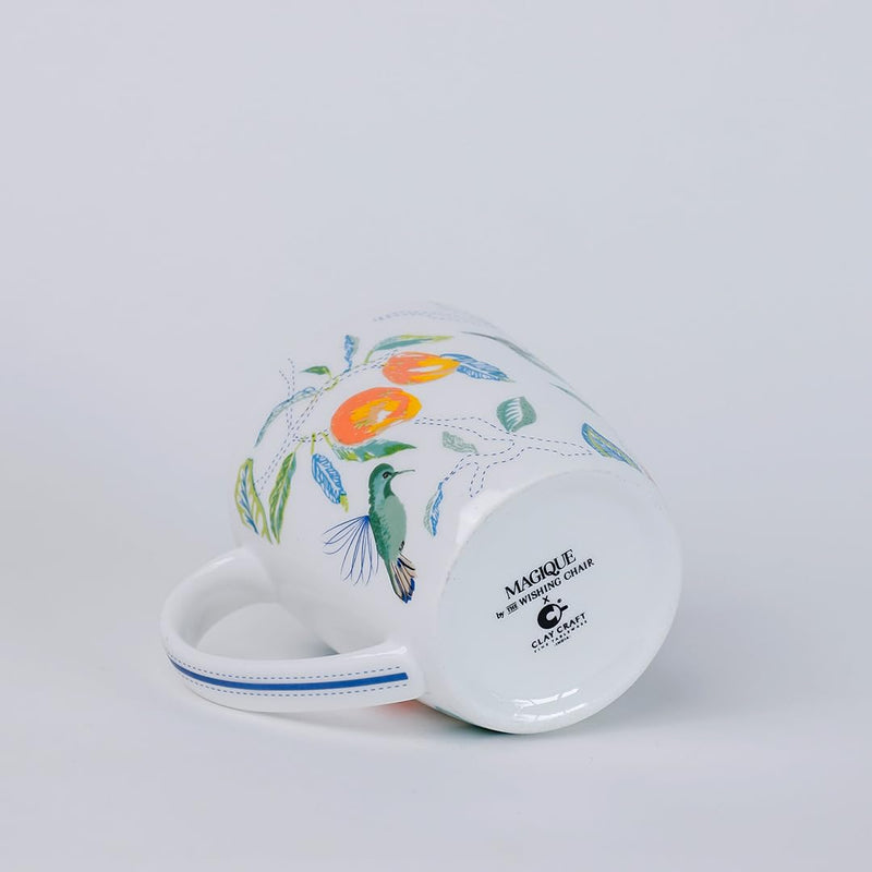 Magique by The Wishing Chair x ClayCraft : Mango Paradise Summer Fine China Ceramic Mug Set of 6 | 200 ml | Tea Cup Set of 6 | Mugs for Coffee | Ideal for Gifting | Perfect for Home & Office