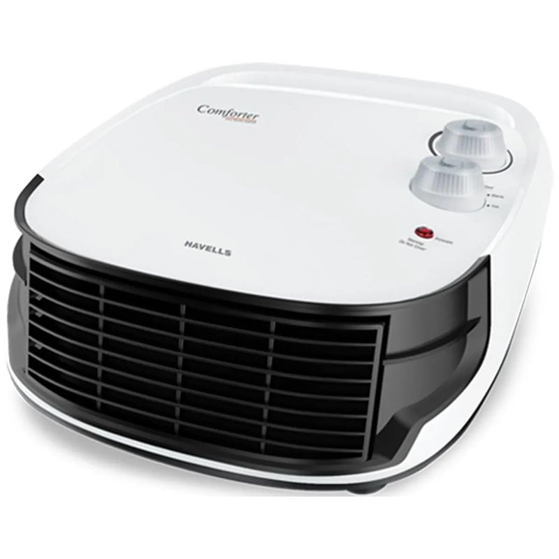 Havells Comforter 2000 Watt Room Heater with Overheat Protection| Easy to Carry for Bedroom and Office| Adjustable Thermostat Control Knob & Adjustable Vent for Air Delivery (White and Black)