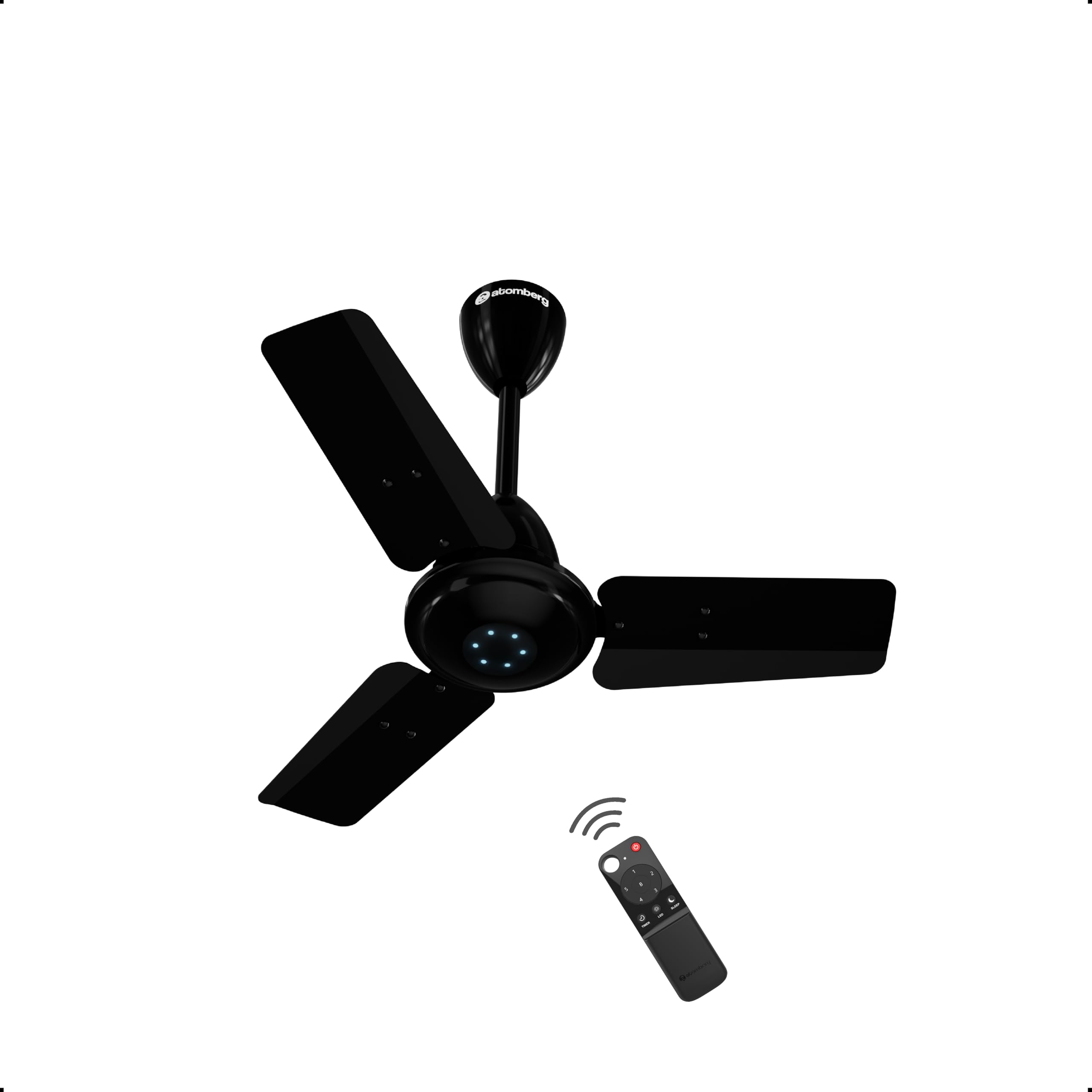 atomberg Ikano 900mm BLDC Ceiling Fan with Remote | BEE 5 star | High Air Delivery | LED Speed Indicator | Low Noise | Timeless Design with Power Saving | 3 Year Warranty | Gloss Brown