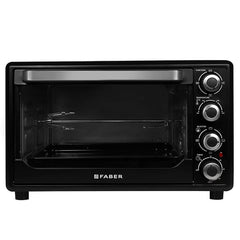 Faber 45L 2000W OTG | Bake, Toast, Roast, Grill | 4 Heating Functions, Upper & Lower Heating, Rottisserie, 360° Convection| Indicator Light, Auto Shut-Off, Ready Bell | Removable Crumb Tray | (Black)