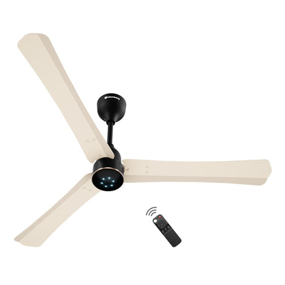 atomberg Renesa Halo Smart Alexa Enabled 1200mm BLDC Ceiling Fan with Remote | BEE 5 star | High Air Delivery | Low noise | LED Speed Indicator | Sleek Design | | 3 Year Warranty| Matte Brown & Black