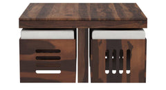 Solid Sheesham Coffee Table 4 Seater with Four Stool for Living Room Center Coffee Table for Bedroom,Cafe, Home