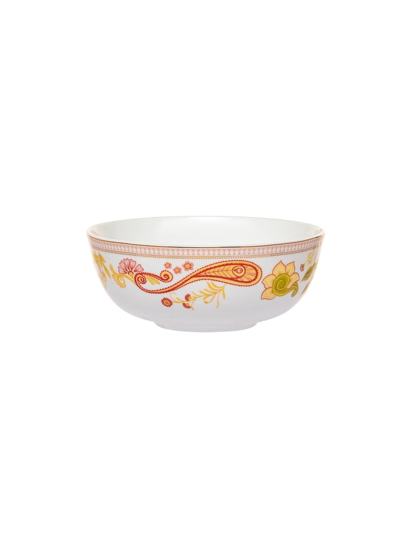 Clay Craft Fine Ceramic Dinner Set of 34 Pcs - Urmi Fiesta (Peach), for Family of 6, Dinner Set Ceramic, Crockery Set, Dining Set for Dinner, Crockery Set for Gift, Kitchen Set for Home