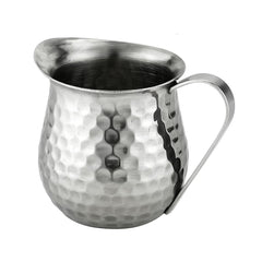 Dynore Stainless Steel Hammered Design Bell Creamer Espresso Shot Frothing Pitcher Cup Latte Art - 150 ml Set of 1 Pc