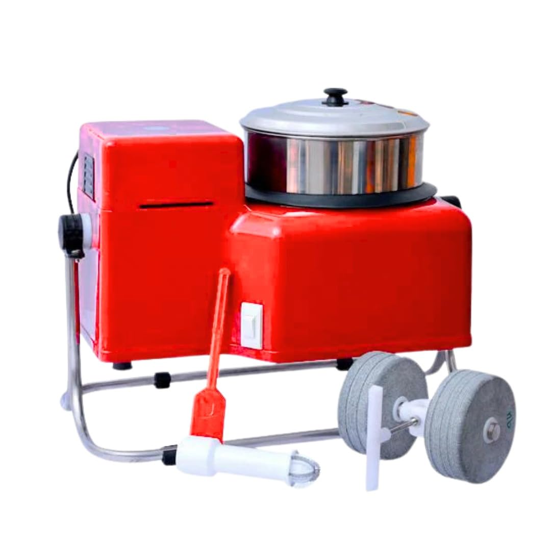 KRN Premium 2 Litre Tilting Wet Grinder for Home Use – Compact Domestic Table-Top Grinder – Ideal for Grinding Spices, Lentils, Grains & Coconut Paste (Red)