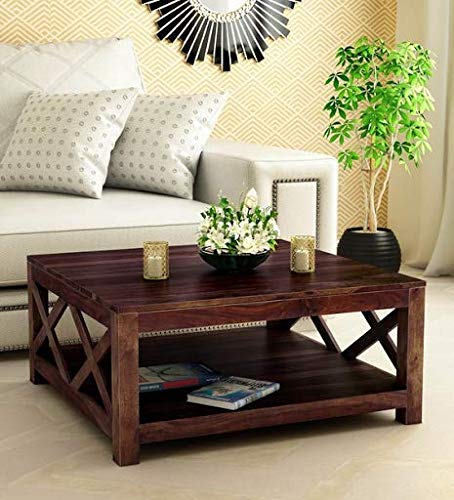 Solid Wood Coffee Table in Provincial Teak Finish Kryss Solid Wood Coffee Table in Provincial Teak Finish