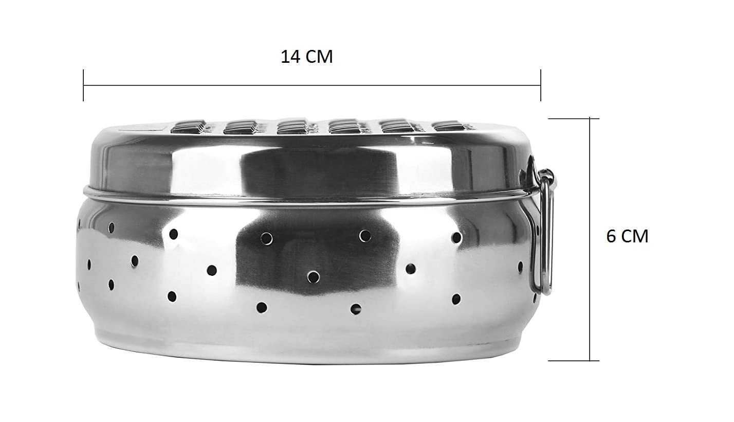 Dynore Stainless Steel Grater with Storage|Stainless Steel, Multifunctional Use & Refrigerator Safe | Light Weight & Durable|Cheese,Carrot & Coconut Grater Lid with Ventilated Box | Khamni Dabba