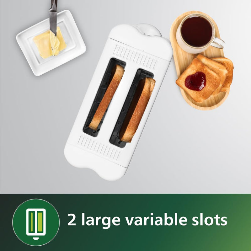 Philips HD4815/01 2-Slice 800W Pop-Up Toaster (White)