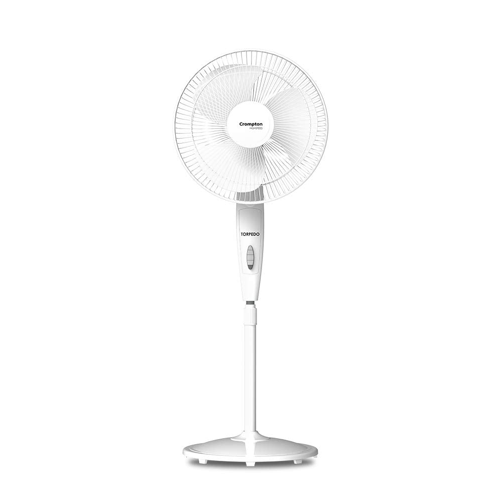 Crompton HighSpeed Torpedo 400 mm Pedestal Fan(KD White)