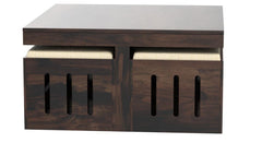 Solid Sheesham Coffee Table 4 Seater with Four Stool for Living Room Center Coffee Table for Bedroom,Cafe, Home