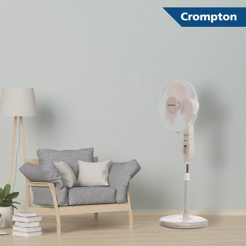 Crompton High Flo Neo High Speed 400 mm (16 inch) 50W Oscillating Pedestal Fan (KD White)-6