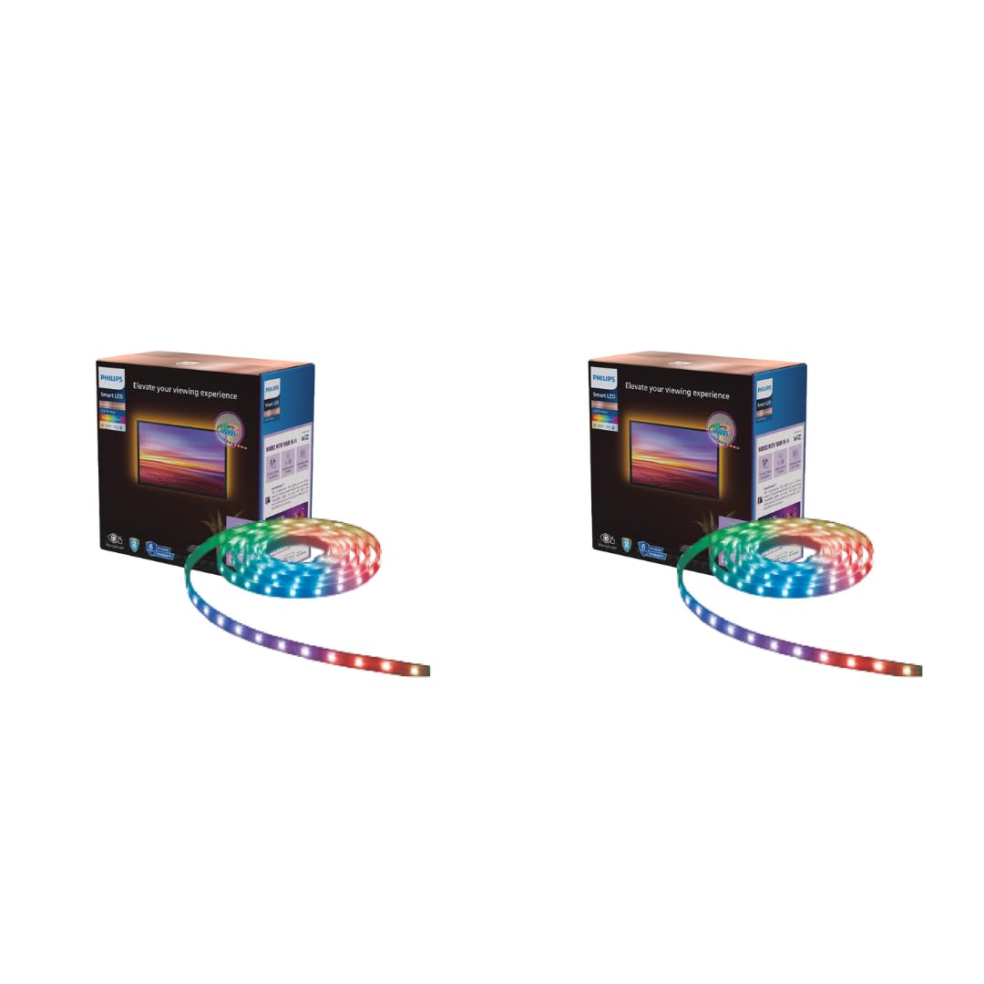 Philips Wi-Fi Smart LED TV Strip Light with Music Sync, Voice Control & Dimmable Feature (Pack of 2)